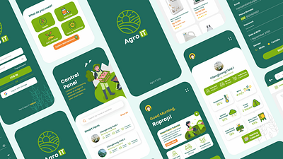 Agro IT - Smart Farming Mobile App agriculture app complete app design ecommerce farm green home intenet of things iot login mobile app shop sign up smart agriculture smart farming ui user experience user interface ux
