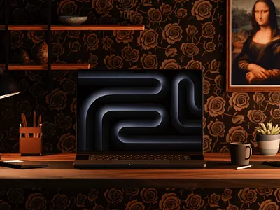 Desktop MacBook Pro 3d graphic design ui