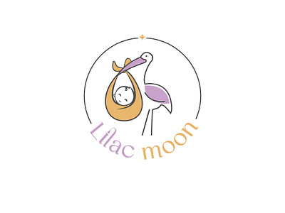 baby care logo baby baby care babymoon branding design flat graphic design illustration lilacmoon logo minimal mombaby ui ux vector