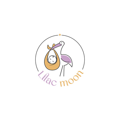 baby care logo baby baby care babymoon branding design flat graphic design illustration lilacmoon logo minimal mombaby ui ux vector