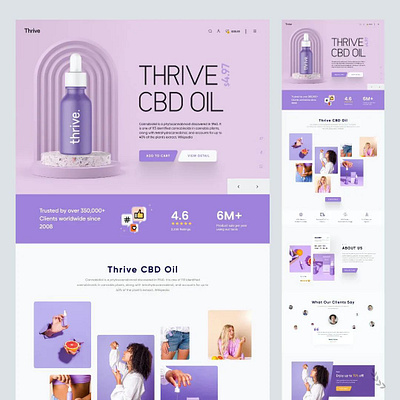 Introducing Thrive CBD Oil's E-commerce Website! 🛒✨ 3d animation brand oil branding designer dribble e commerce graphic design landing page logo purple ui ux web designers webdeigner webdev website