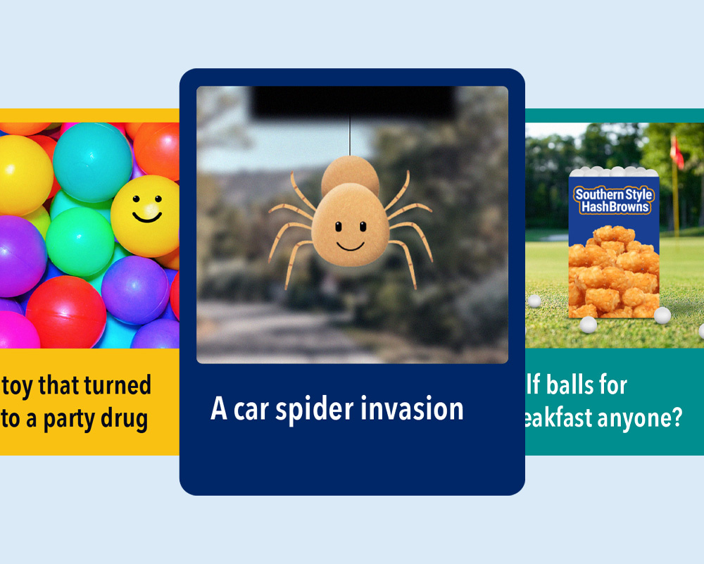 Product recall - Set of editorial animations animation article article illustration blog editorial golf illustration motion graphics product quirky recall spider