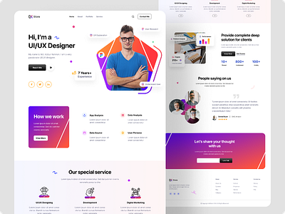 Personal Portfolio Landing Page branding clean design colorful design design graphic design illustration interior design logo minimalist design nice website personal portfolio web design portfolio landing page portfolio website design red blue design ui ux web design website design