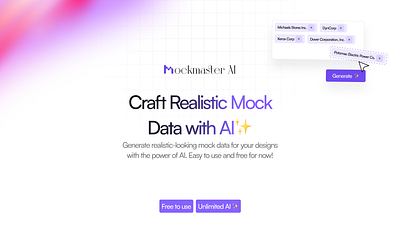 MockMaster AI - A plugin to gennerate realistic mock data. figma plugin input design landing page linkedin mock data plugin ui poster posts social media ui