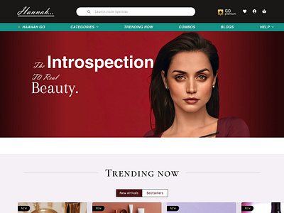 Hannah Cosmetics figma landing page ui ui ux web design webflow website design website development