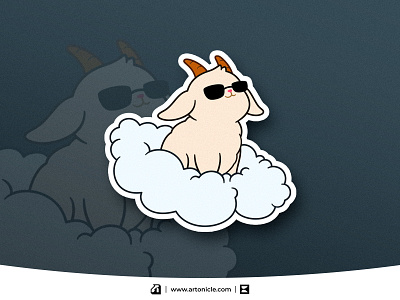 Flying GOAT - Character Mascot illustration