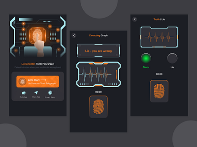 Lie Detector App Design app app design lie detector app mobile app ui uiux