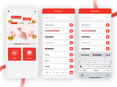 Fonts Air Keyboard iOS App app app design fonts app keyboard app mobile app ui uiux