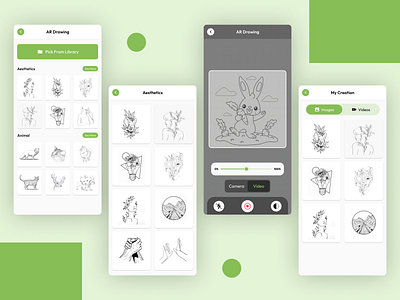 AR Drawing iOS App Design app design ar draw ar drawing app drawing app graphic design mobile app moible app ui