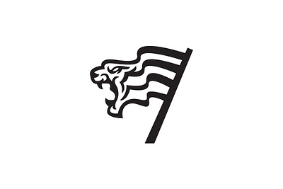 Black Panther Flag Logo air animal black branding design exclusive face flag head icon illustration lion logo logoground panther predator sale tiger wave waving