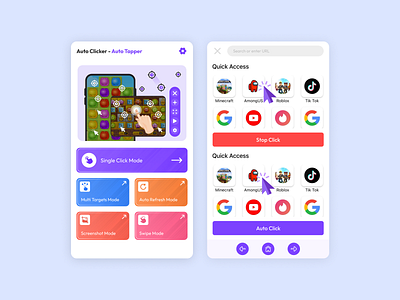 Auto Clicker App app design auto clicker app design graphic design mobile app ui uiux