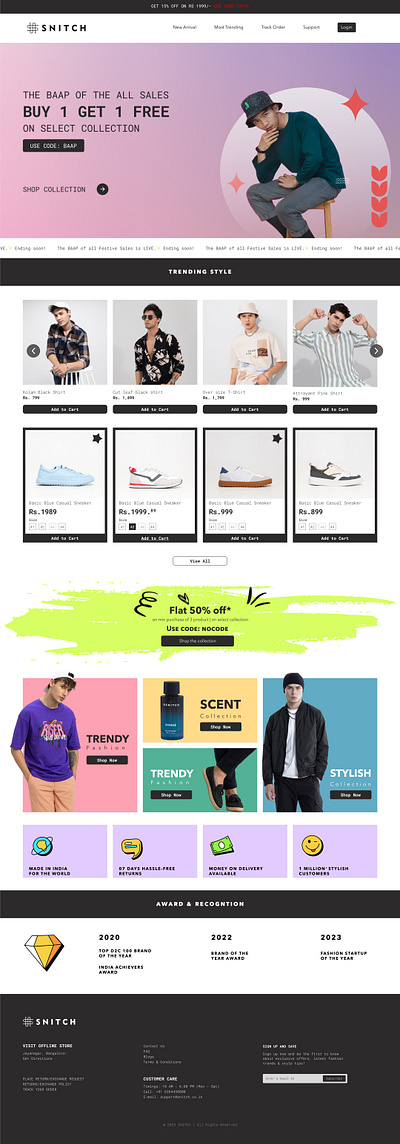 Snitch branding design fashion figma graphic design ui uiux website