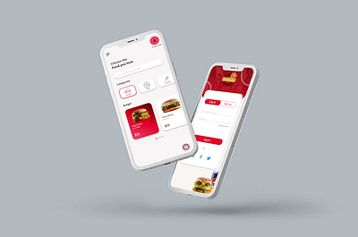 Food delivery app screens ui