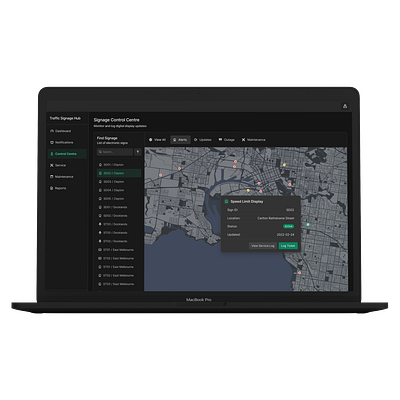 Designing a traffic signal portal to manage digital road display ui