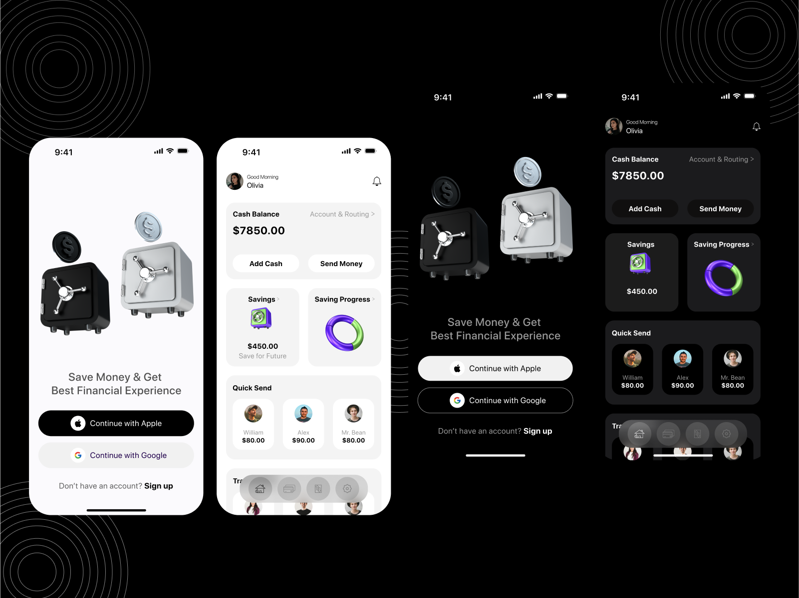 Example of Fintech  App Design