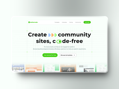 No-code community builder landing page community landingpage no code ui ux