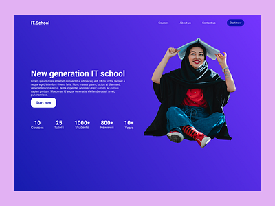 IT School landing page design graphic design ui