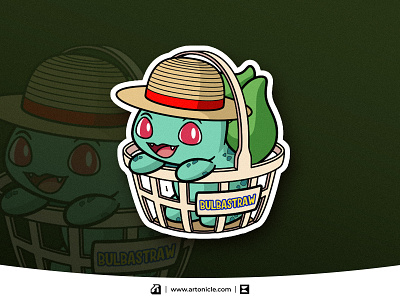 Bulbasaur in Basket - Character Mascot anime bulbasaur chibi pokemon cute pokemon illustration pokemon