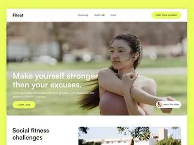 Fitness Website Design fitness tracker fitness training fitness website hero section homepage design landing page landing page design ui design user experience user interface visual design website design wellness website yoga landing page yoga website