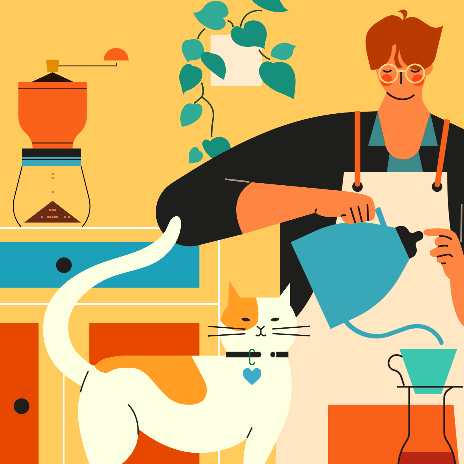 小园素作品 ：咖啡未满 design flat graphic design illustration vector