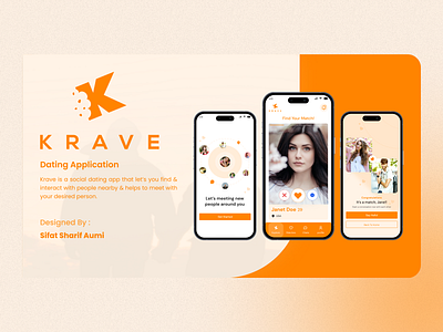 KRAVE || Dating Application app appdesign branding dating dating app datingapplication design dribbble shots findmatch illustration logo matchmaker matchmaking mobile mobile app productdesign ui ux