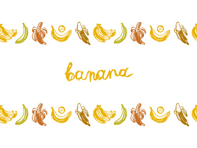 Colorful bananas tape (hand-drawn graphics) banana bananas branding coal colorful drawing exotic fruit graphic design handwritten icons illustration pattern rough texture seamless tape vector