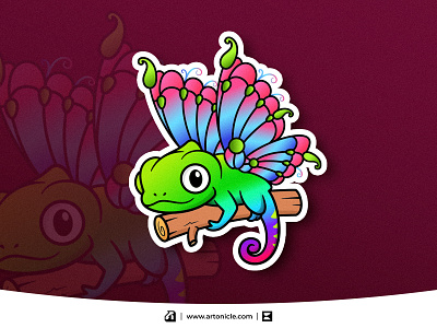 Fairy Chameleon - Character Mascot chameleon chameleon illustration chibi chameleon cute chameleon illustration kawaii