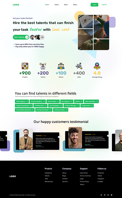 Freelance Platform landing page branding design freelance freelance platform landing page ui