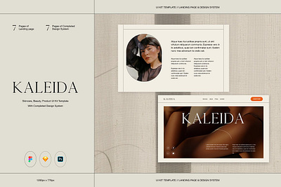 Kaleida Services UI KIT Template beauty beautywebsitedesign earth tone landing landing page landingpage minimalist minimalistdesign minimalistuikit minimalistwebsitedesign modernism modernismdesign productwebsite serviceswebsitedesign skincare skincarewebsitedesign uidesign uikittemplate website website template