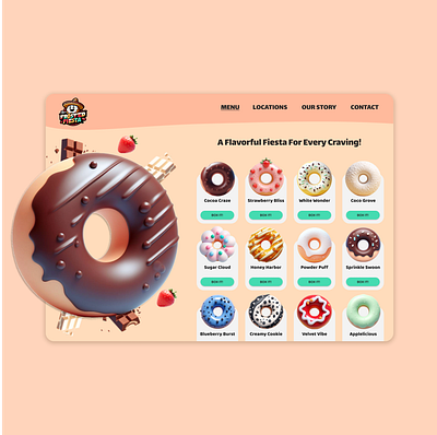 Donut Shop Website 3d branding design graphic design illustration ui ux website