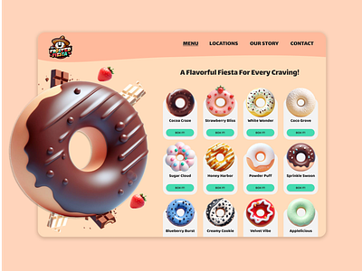 Donut Shop Website 3d branding design graphic design illustration ui ux website