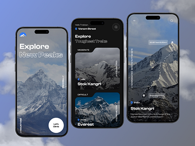 Trekking - Mobile App app design concept design dailyui figma mobile app mountain trekking ui ui design