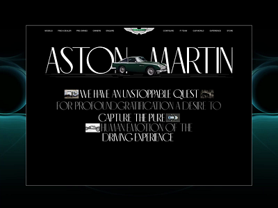Home page. Aston Martin. animation aston martin figma home page uiux