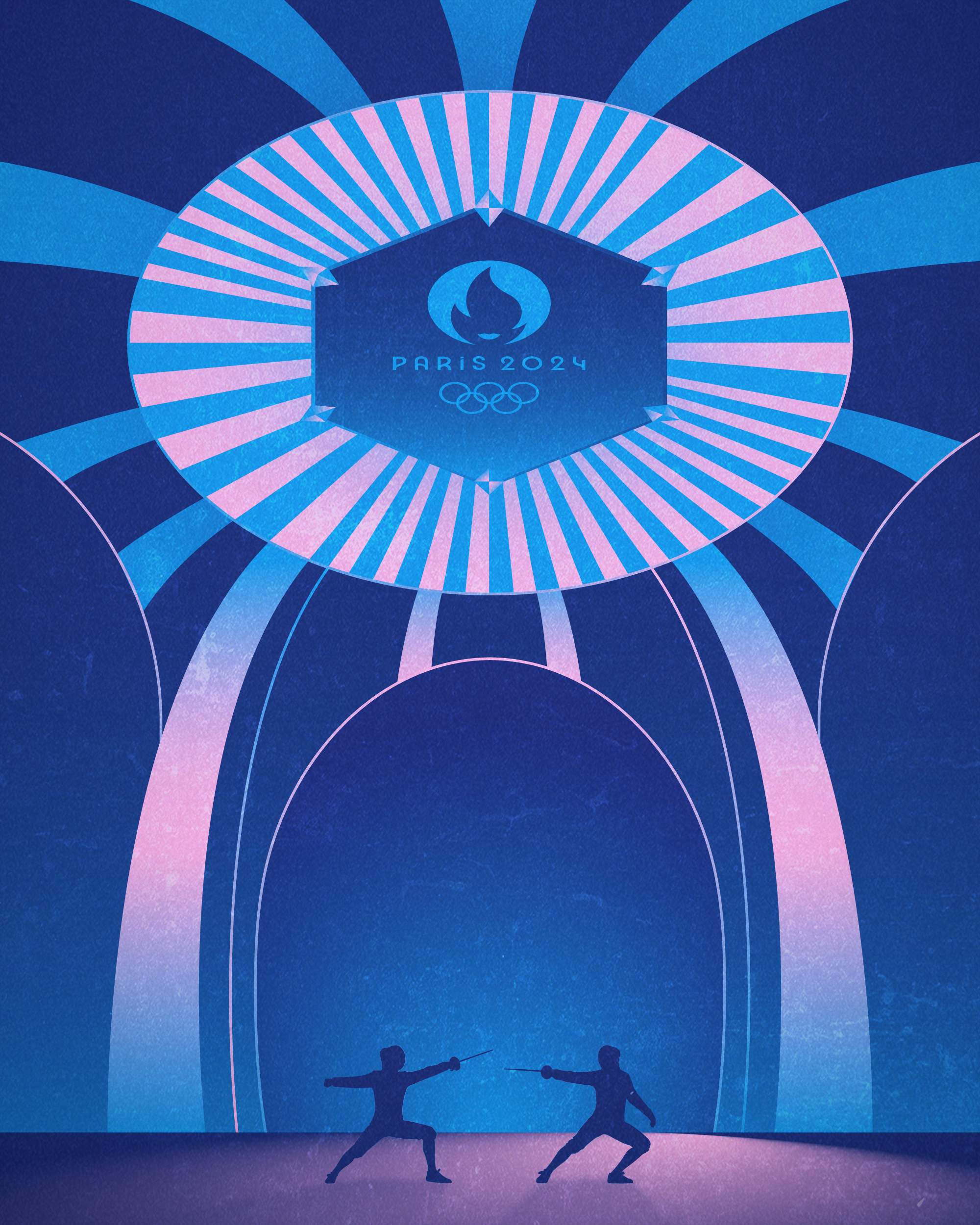 Paris 2024 Olympics Art: Day 1 art design digital fencing games graphic illustration olympics paris paris2024 poster sport