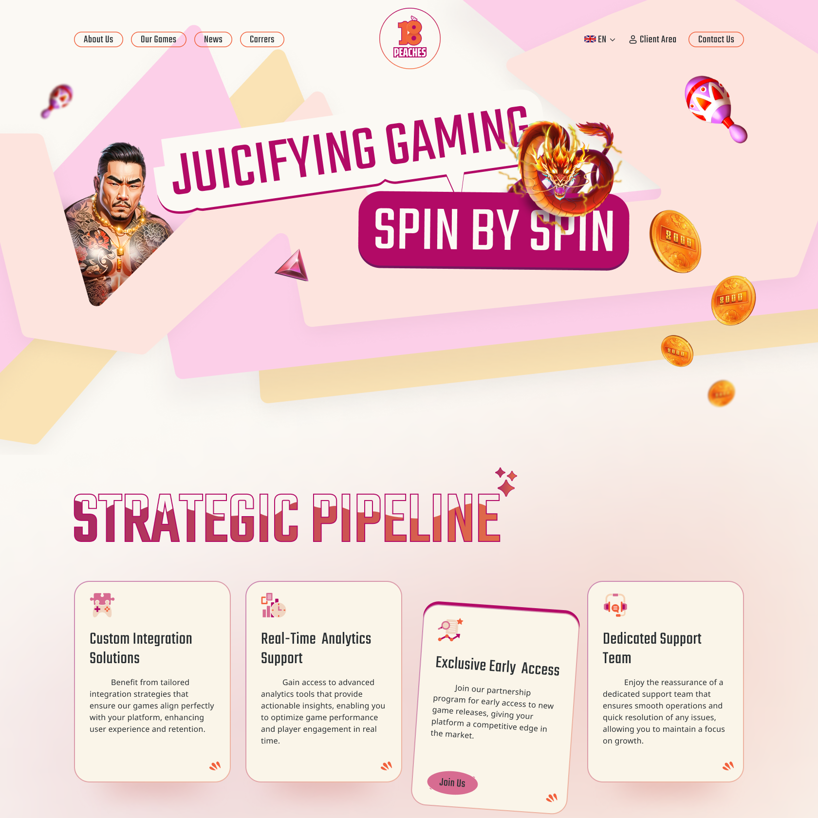 Game Provider Website Design clean design design figma ui webdesign