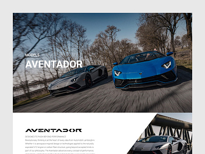 Lamborghini - Aventador Landing Page brand branding car classic clean concept design ecommerce home homepage landing page minimalist shop ui ux web web design website website design