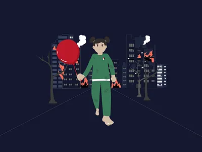 balloon girl in Gaza animation motion graphics