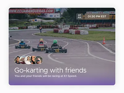 Go-kart Event Card Design card case design event ui