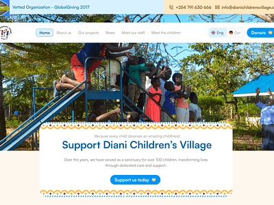 Diani Children's Village Landing page children community design kenya open source orphanage ui ux