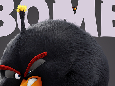 BOMB Angry Birds 3d 3d bird 3d bomb angry birds bird bomb gray orange