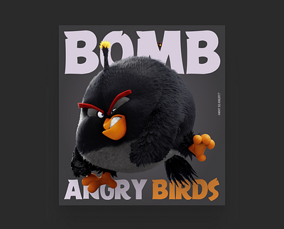 BOMB Angry Birds 3d 3d bird 3d bomb angry birds bird bomb gray orange