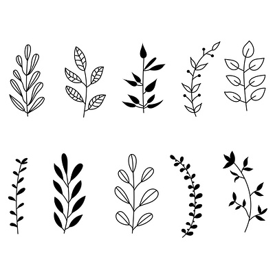 Pattern of cute ornamental plants leaves grasses app branding design graphic design illustration logo typography ui ux vector