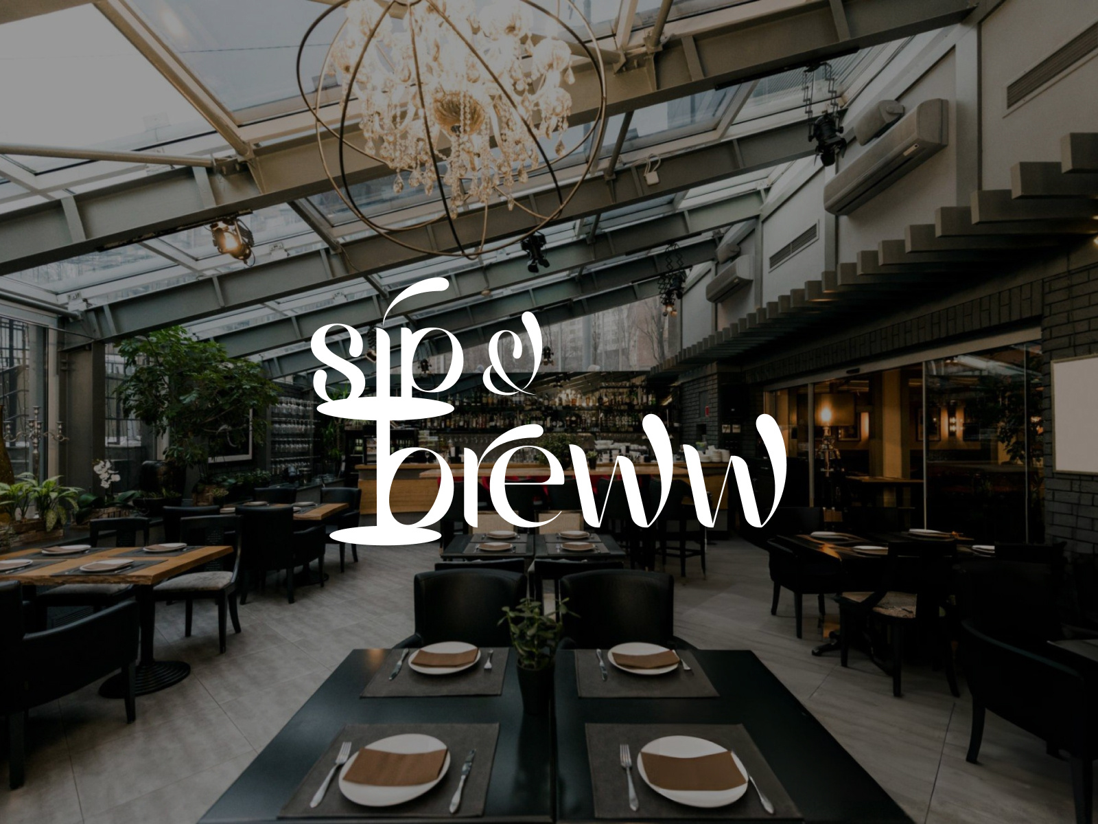 Sip & Breww - Cafe Logo Design bar logo branding cafe logo design coffee logo drinks logo food logo design graphic design hidden typography logo design negative space restaurant logo shop logo small business snacks and beverage typography logo