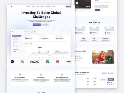 Fintech Landing page UI Design branding design figma fintech landing page ui design illustration landing page desig saas saas landing page design ui uiux website design