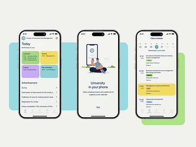 University Mobile App for Students app design appstudents collegeapp design for school design for university mobilelearning reducation smartcampus studentservices studyaid ui design uiux university app