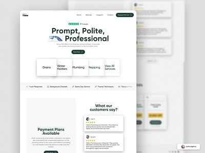 Plumbing Service Website Redesign design agency landing page web design web page website redesign