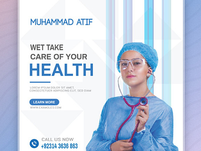 Care of Your Health Medicos Post Design graphic design health graphics healthcare graphics marketing graphics medical design modern graphics post design visual design