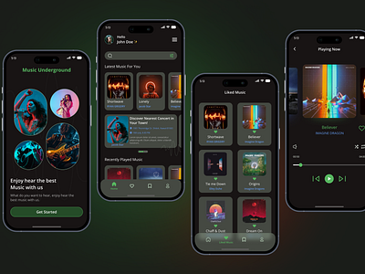 Online Music Player App design dribbble shots mobile app music app music player music player application online music player shots ui ux