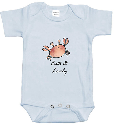 Baby clothes design, baby crab baby clothes design design digital painting graphic design illustration photoshop print design separation color t shirt design