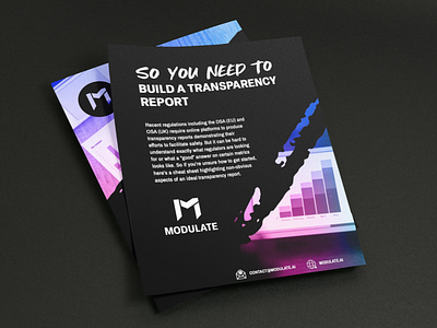 Modulate/ToxMod Transparency Report One Sheet Design branding case study graphic design print design sales sheet typography